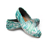 Teal Green Leaves Casual Shoes