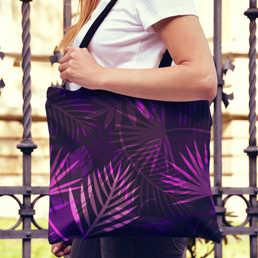 Purple Leaves Canvas Tote Bag