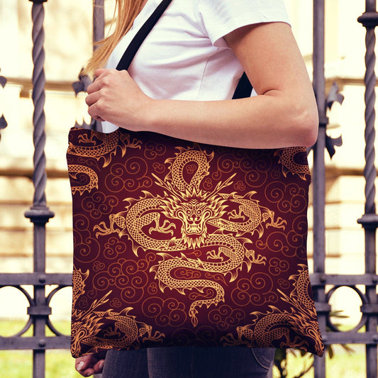 Red Dragon Canvas Tote Bag