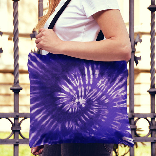Royal Blue Tie Dye Canvas Tote Bag
