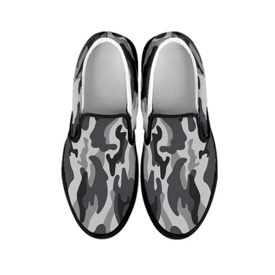 Grey Camouflage Slip On Shoes