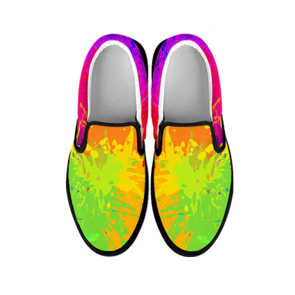 Colorful Paint Splatter Abstract Art Slip On Shoes