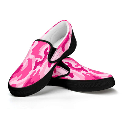 Pink Camouflage Slip On Shoes