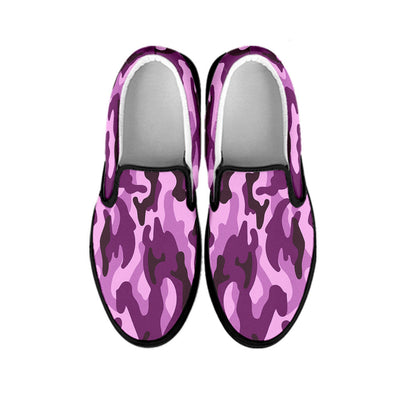 Purple Camouflage Slip On Shoes
