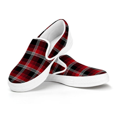 Red Plaid Slip On Shoes