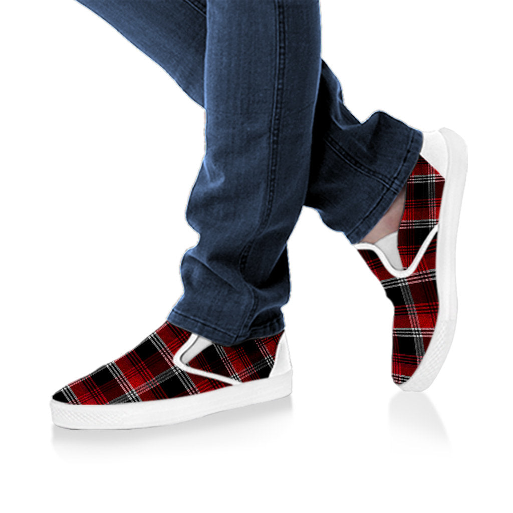 Red Plaid Slip On Shoes