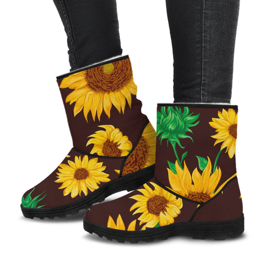 Sunflowers Faux Fur Boots