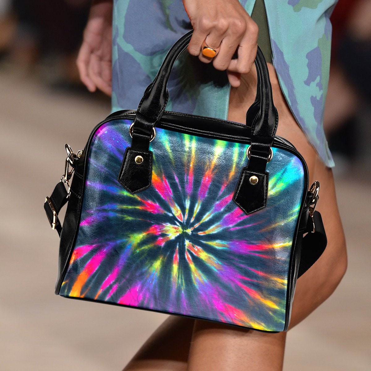 Colorful Neon Tie Dye Shoulder Handbag