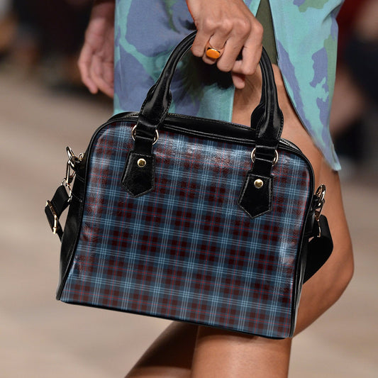 Blue Plaid Shoulder Handbag