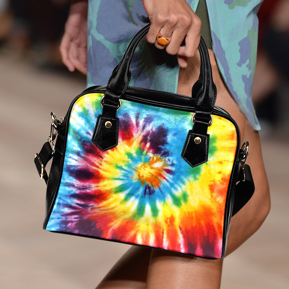 Colorful Tie Dye Abstract Art Shoulder Handbag