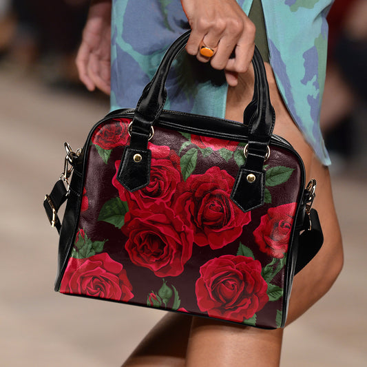Red Roses Shoulder Handbag