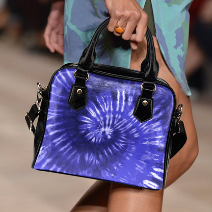 Royal Blue Tie Dye Print Shoulder Handbag