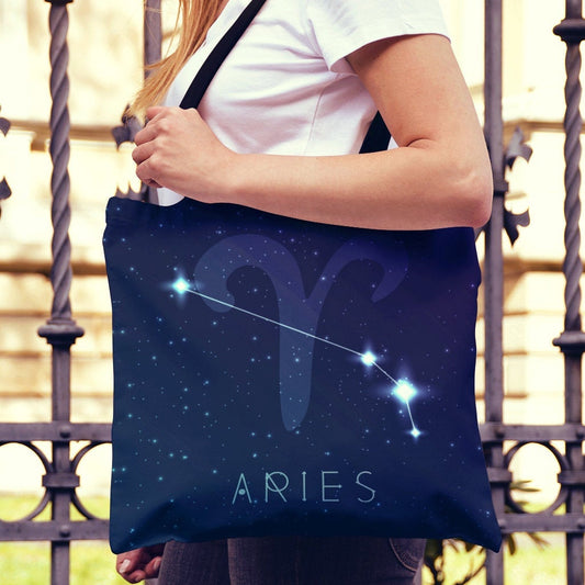 Aries Zodiac Canvas Tote Bag