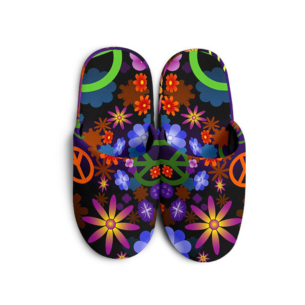 Colorful Peace Signs Slippers