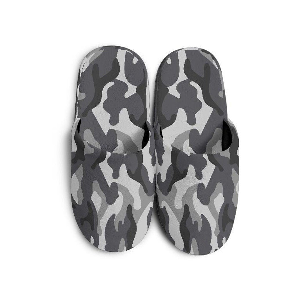 Grey Camouflage Slippers