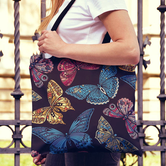 Colorful Butterflies Canvas Tote Bag