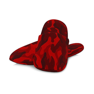 Dark Red Camouflage Slippers