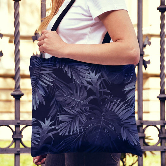 Dark Leaves Canvas Tote Bag