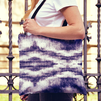 Denim Blue Abstract Canvas Tote Bag