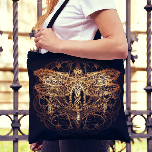 Spiritual Dragon Fly Canvas Tote Bag
