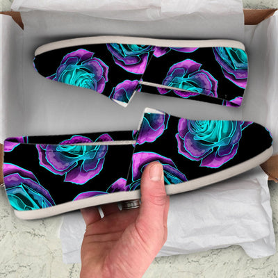 Neon Pink Roses Casual Shoes