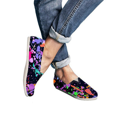 Colorful Paint Drip Abstract Art Casual Shoes