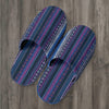 Purple Boho Stripes Decor Slippers