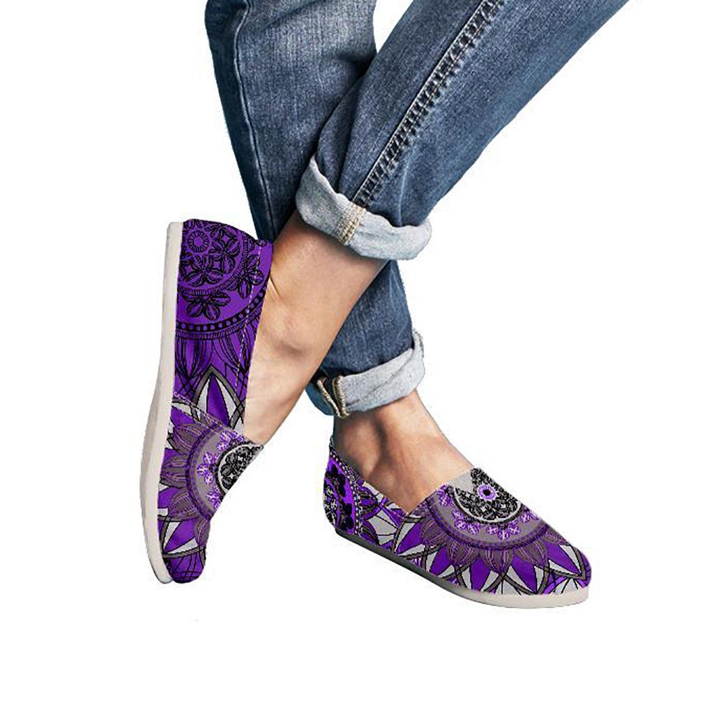 Purple Floral Mandals Casual Shoes