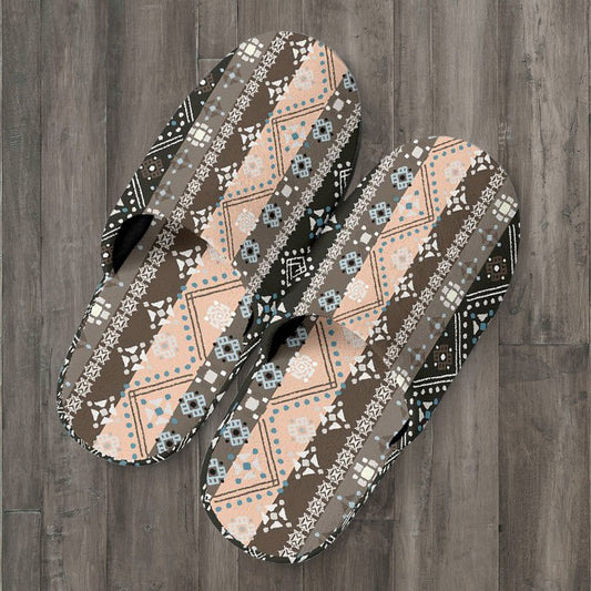Brown Boho Ethnic Slippers