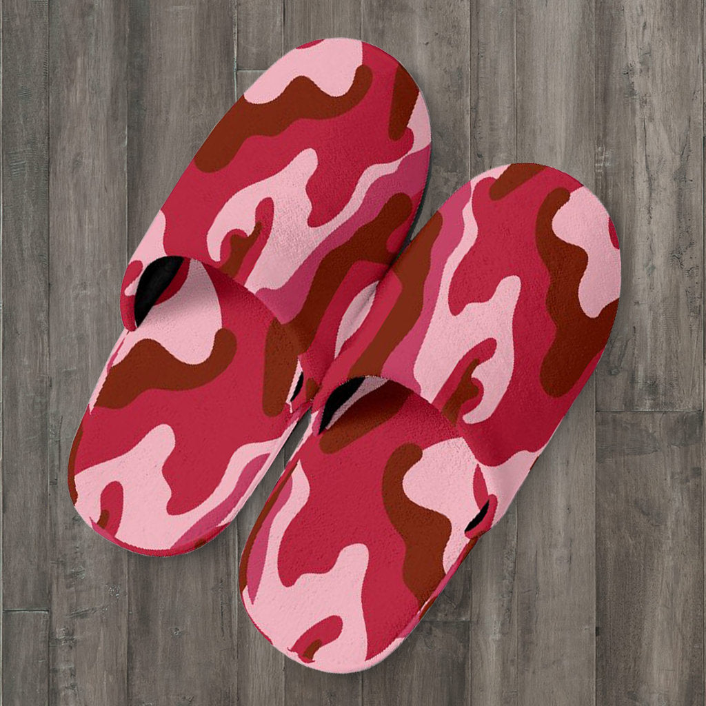 Red & Pink Camouflage Slippers
