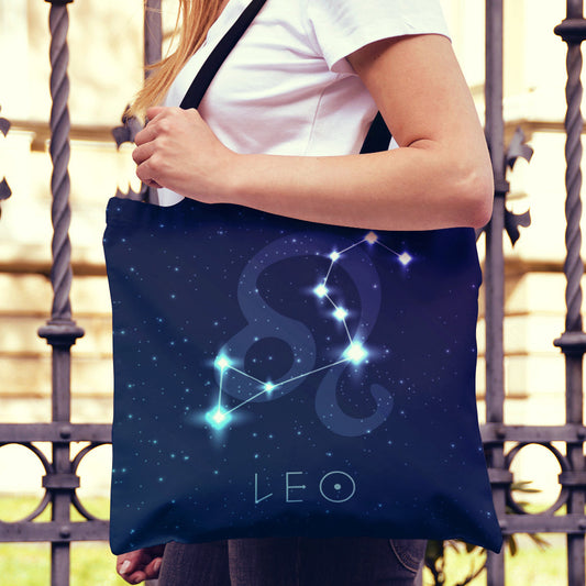 Leo Zodiac Canvas Tote Bag