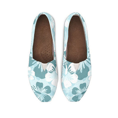 Teal Green Aloha Flowers Casual Shoes