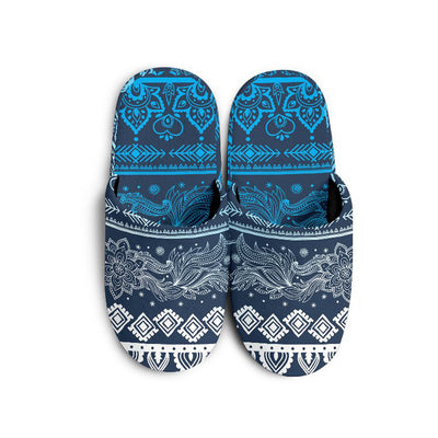 Blue Boho Slippers