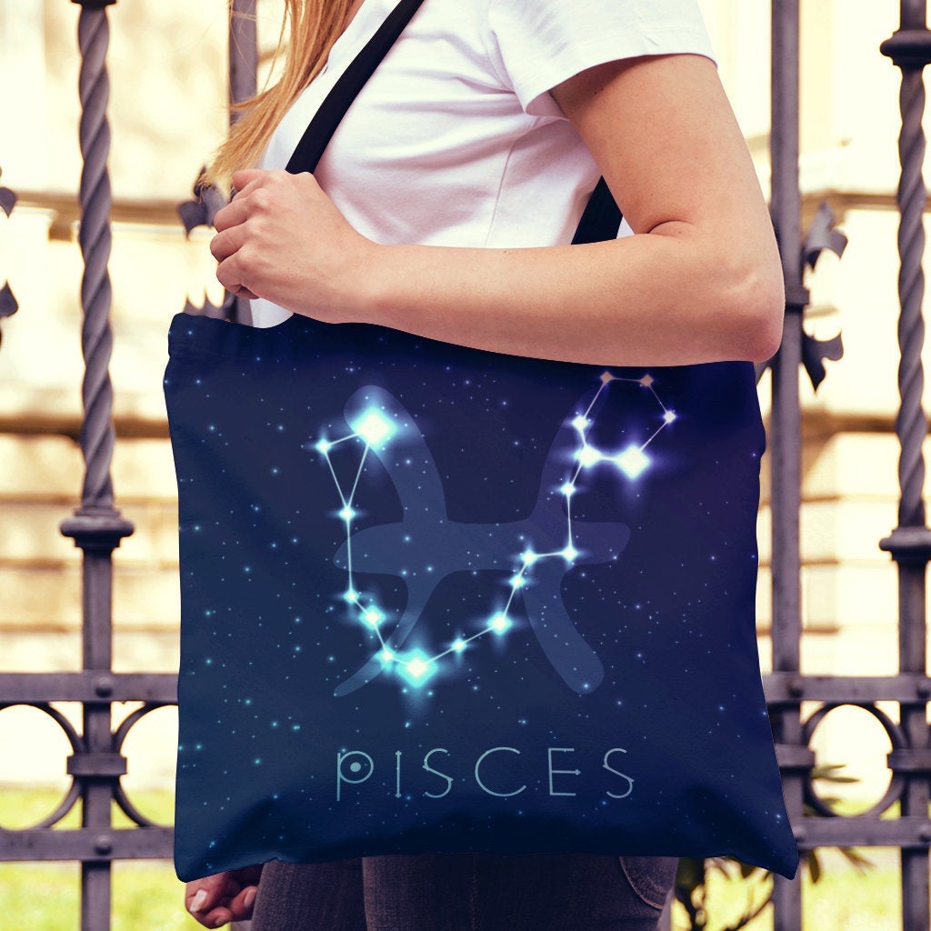 Pisces Zodiac Canvas Tote Bag