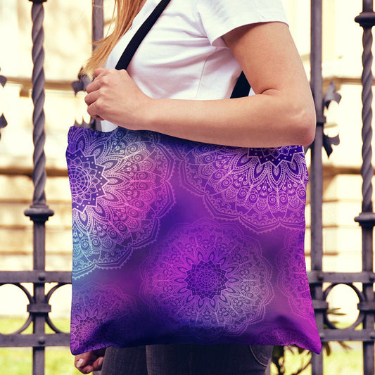 Purple Mandalas Canvas Tote Bag