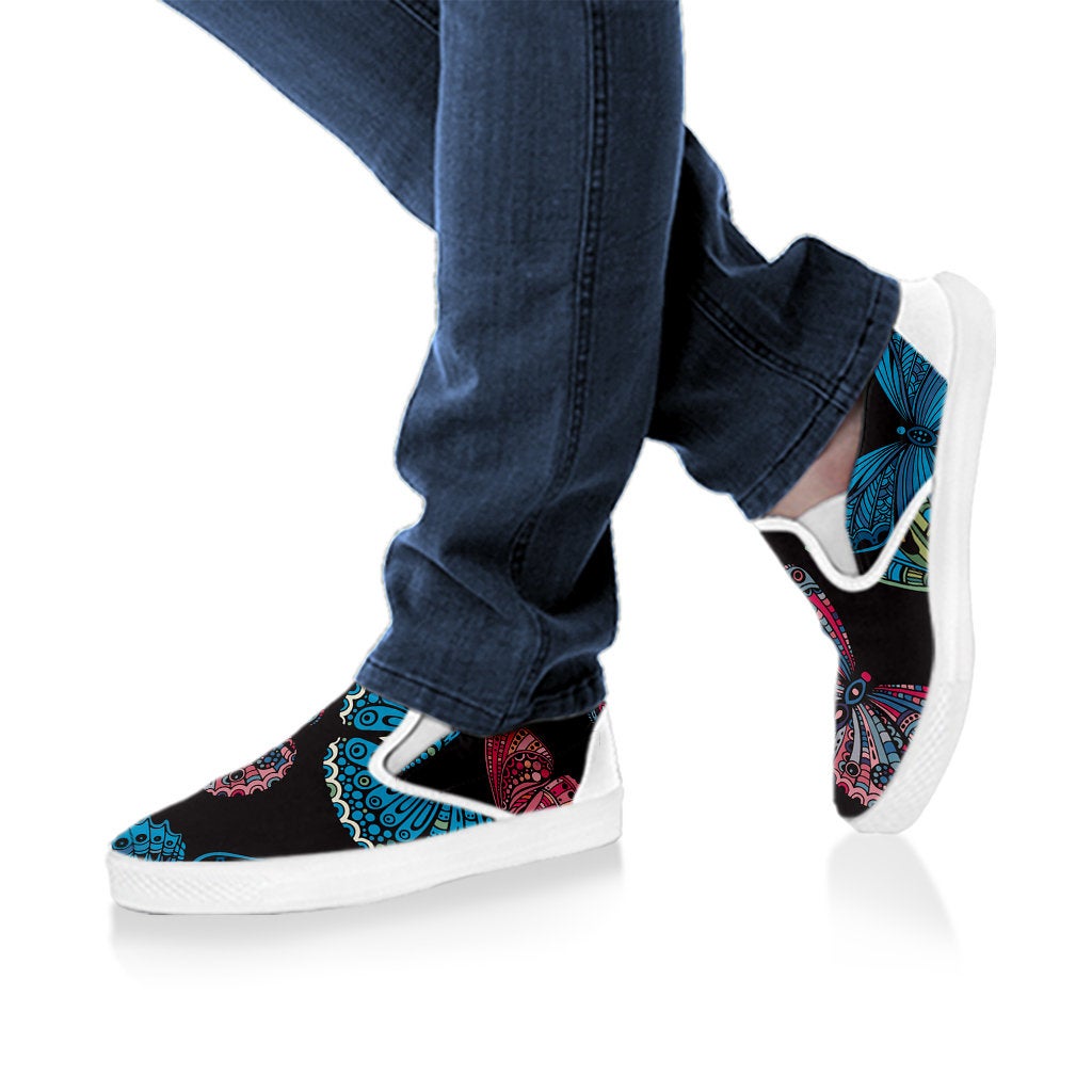 Colorful Butterflies Slip On Shoes