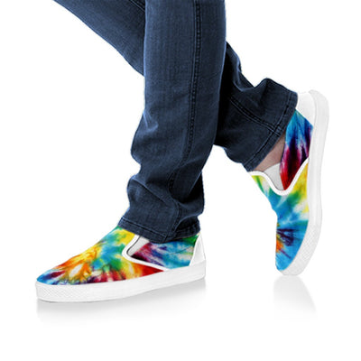 Colorful Tie Dye Abstract Art Slip On Shoes