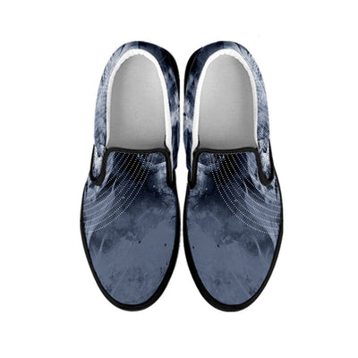 Grey Feathers Abstract Slip On Shoes