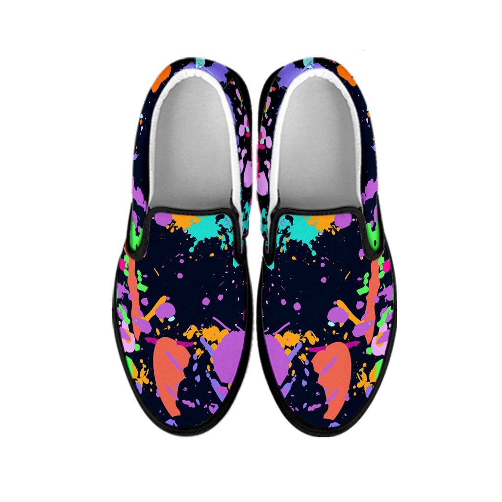 Colorful Paint Drip Abstract Art Slip On Shoes