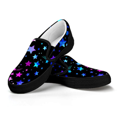 Pink Purple Stars Slip On Shoes