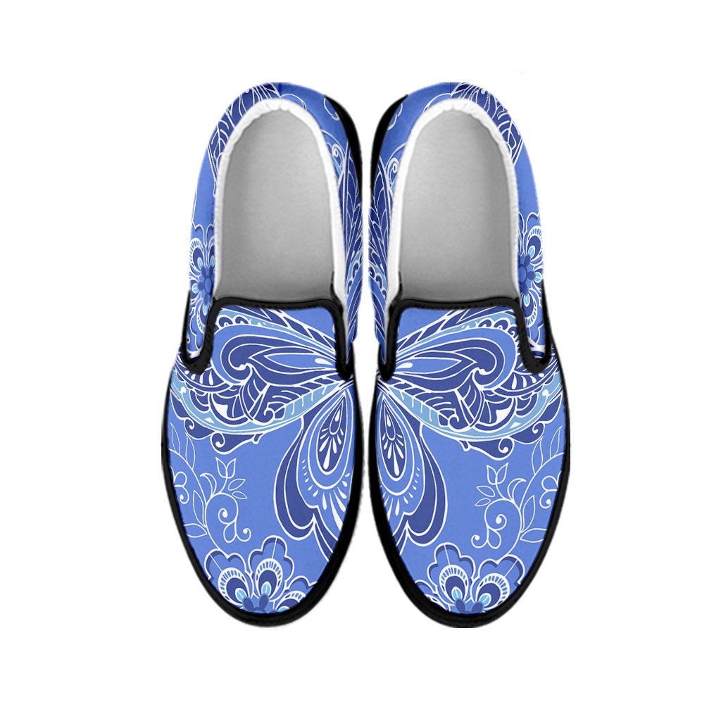 Purple Butterflies Decor Slip On Shoes