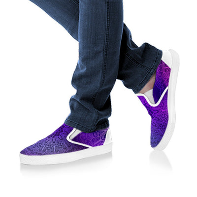 Colorful Purple Mandalas Slip On Shoes