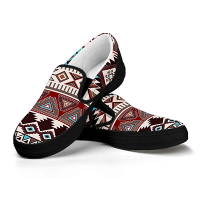 Brown Boho Chic Bohemian Aztec Slip On Shoes