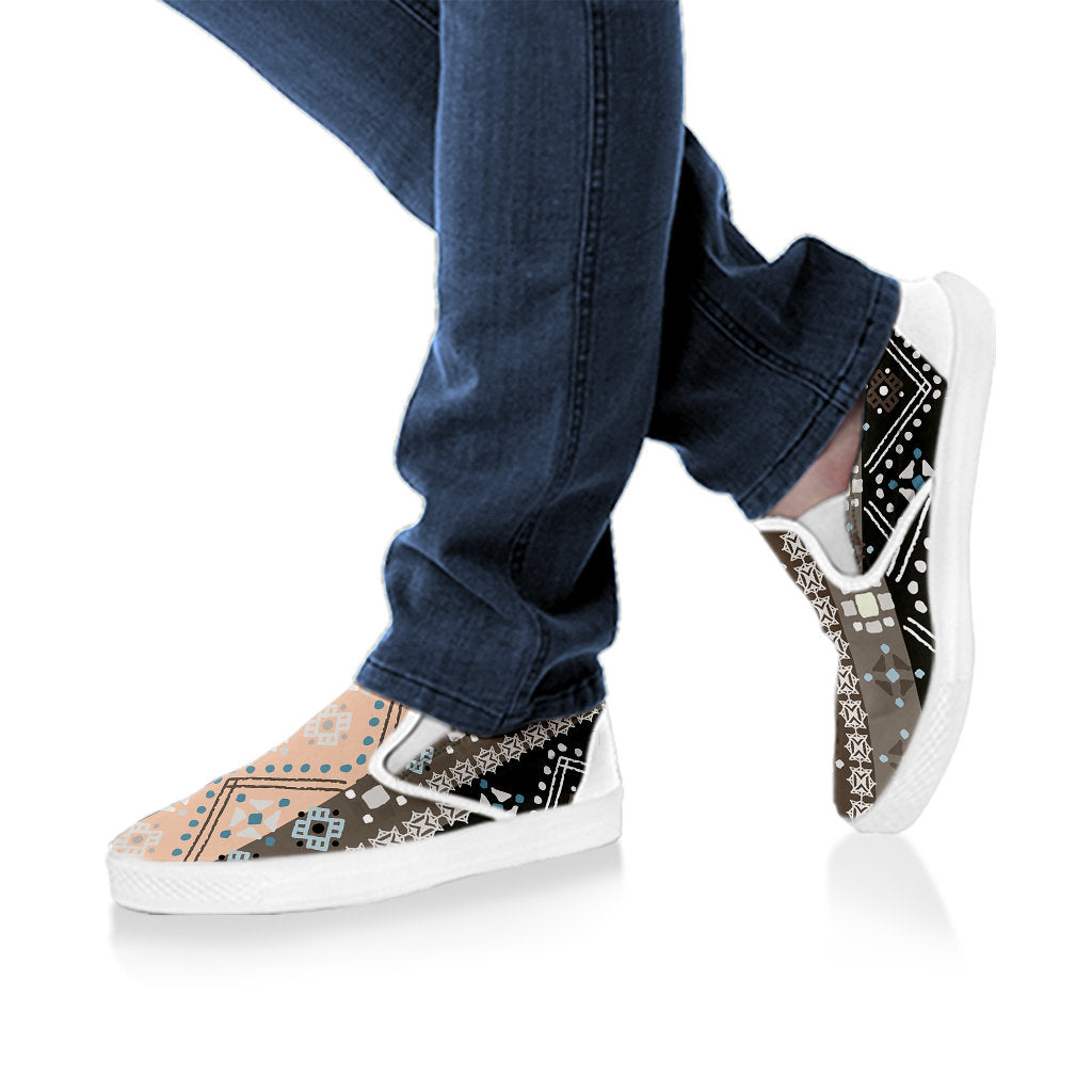 Brown Boho Chic Bohemian Ethnic Slip On Shoes