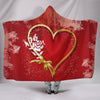 Red Heart Bow Hooded Blanket