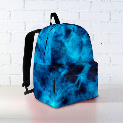 Blue Tie Dye Print Grunge Backpack