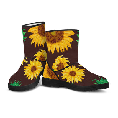 Sunflowers Faux Fur Boots
