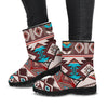 Brown Boho Chic Bohemian Aztec Faux Fur Boots