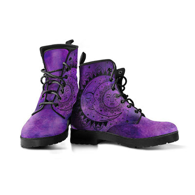 Purple Sun & Moon Handcrafted Boots