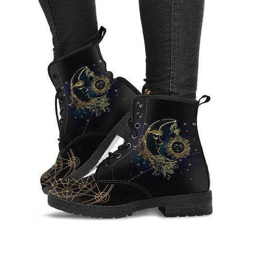 Black Gold Sun & Moon Womens Boots